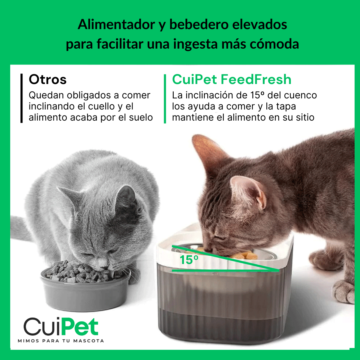 ALIMENTADOR Y BEBEDERO ACTIVO. ¡IDEAL PARA GATOS, CACHORROS Y PERROS MEDIANOS!